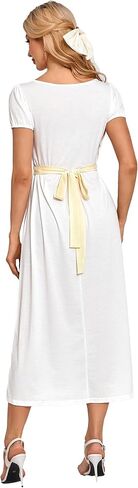 KINMIU Women's Halloween Peter Pan Costume Wendy Blue Princess Maxi Dress With Blue Bowtie in Kuwait
