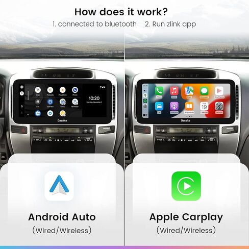 داسايتا 10.25 بوصة ستيريو سيارة أندرويد مفرد 1 Din راديو GPS DSP IPS Carplay Android Auto (قابل للدوران وقابل للفصل) in Kuwait