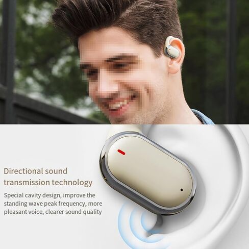 Ear-Hook Style Wireless Bluetooth Headset, Hanging Not in Ear HiFi Stereo Headphones, Ultra Comfort Open-Ear Earphones, Ergonomic Sports Running Headsets, IPX6 Waterproof (Black) in Saudi Arabia