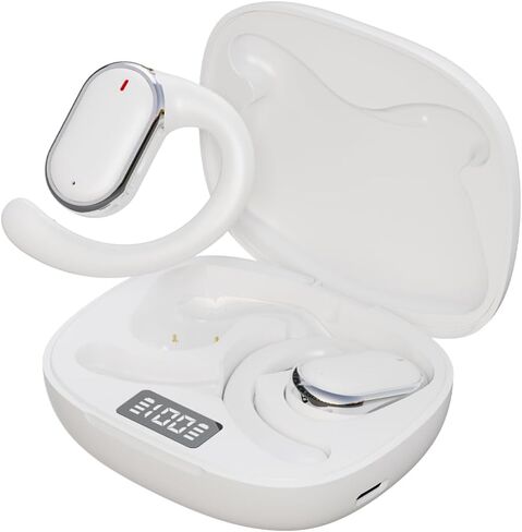 سماعة رأس بلوتوث لاسلكية على شكل خطاف، سماعات رأس ستيريو HiFi غير معلقة في الأذن، سماعات أذن مفتوحة فائقة الراحة، سماعات رياضية مريحة للجري، مقاومة للماء IPX6 (أسود) in Kuwait