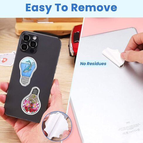 Light Bulb World Stickers - 50 Pcs Light Bulb Stickers for Laptop, Water Bottles, Scrapbooking, Phone - All Things in The World in The Light Bulb Decoration Stickers Gifts for Kids, Teens, Adults in Saudi Arabia