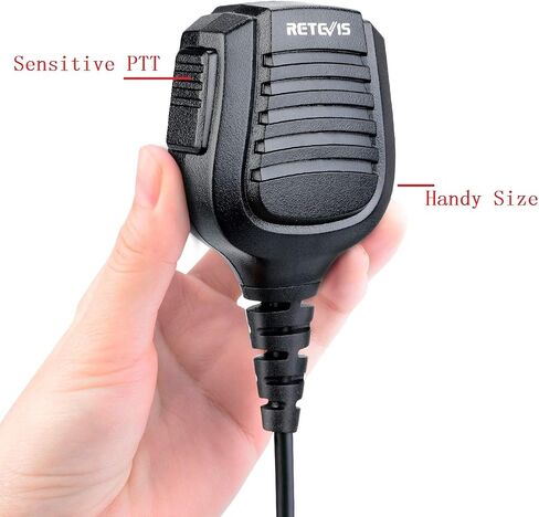 ميكروفون مكبر صوت على الكتف Retevis RT68، ميكروفون مكبر صوت مقاوم للماء IP54، متوافق مع RT22 H-777 RT21 RT22S RT17 H-777S RT27 RT86 RT15 BAOFENG UV-5R 5RM Kenwood Arcshell Samcom pxton(1Pack) in Saudi Arabia