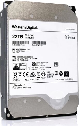 Western Digital HGST Ultrastar HC570 WUH722222ALE604 0F48152 22TB 7.2K RPM SATA 6Gb/s 512e Power Disable 3.5in Enterprise Hard Drive (Renewed) in Saudi Arabia