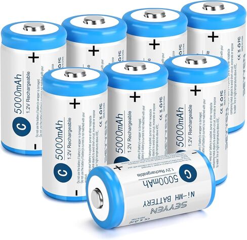 NiMH Rechargeable D Batteries 4 Pack,1.2V 6000mAh High Capacity NiMH D Batteries,Low Self Discharge Long Lasting Pre-Charged D Size Batteries(4Pcs) in Saudi Arabia