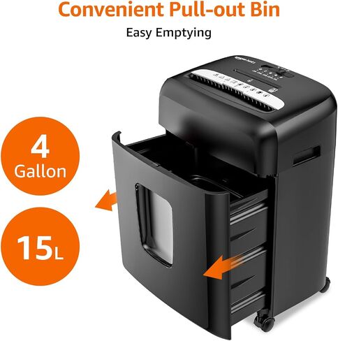 Amazon Basics Micro Cut Paper Shredder, CD, and Credit Card Shredder, 8 Sheet (New Model), Black in Saudi Arabia