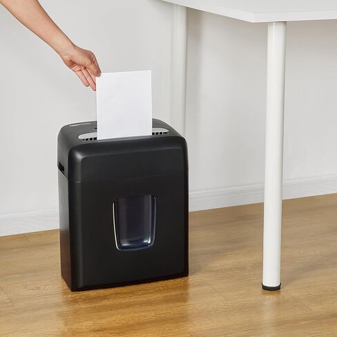 Amazon Basics Micro Cut Paper Shredder, CD, and Credit Card Shredder, 8 Sheet (New Model), Black in Saudi Arabia