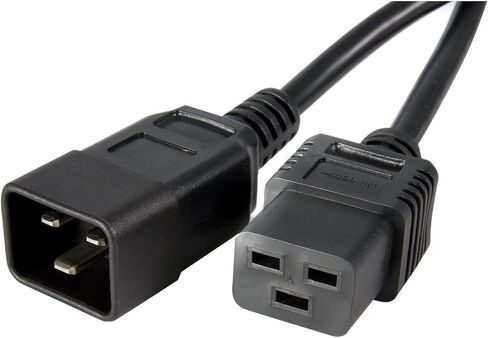 StarTech.com سلك تمديد الطاقة 3 أقدام (1 متر)، IEC C19 إلى C20، 13A 250V، 16AWG، سلك تمديد طاقة الكمبيوتر، كابل تمديد مخرج تيار متردد لإمدادات الطاقة ومعدات الشبكة، مدرج في قائمة UL (PXTC19C203) in Saudi Arabia