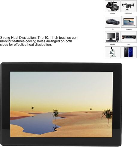 10.1 Inch Touchscreen Monitor, 1280x800 IP65 Waterproof IPS Touch Screen Monitor, HDMI VGA USB Capacitive Touch Monitor, PAL NTSC Automatic Recognition Full View in Saudi Arabia