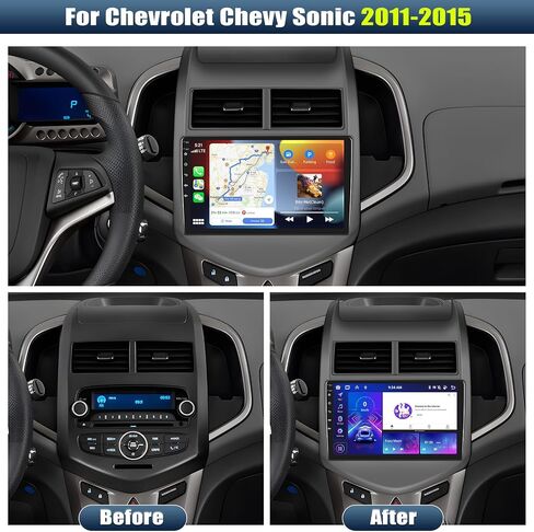 [4+64G]8-Core Android 13 Car Stereo for Chevrolet Chevy Aveo Sonic 2011-2015 with Carplay&Android Auto,9 Inch Car Radio with Mirror Link Bluetooth FM/RDS WiFi GPS Navigation SWC Dual USB+Backup Camera in Saudi Arabia