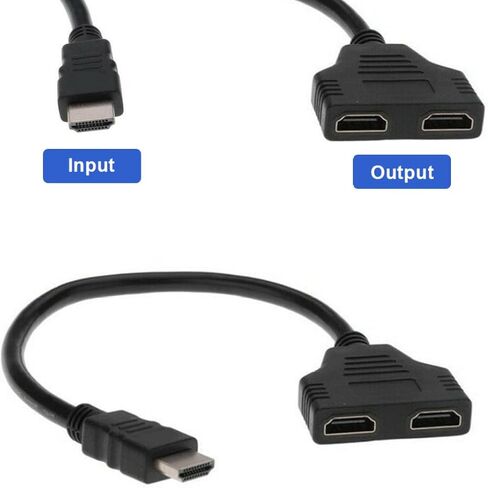 HD Splitter Cable 2 Port Male to Female 1 Input 2 Output Cable Adapter 1080P Converter Dual HD Switch HDMI in Saudi Arabia