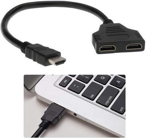 HD Splitter Cable 2 Port Male to Female 1 Input 2 Output Cable Adapter 1080P Converter Dual HD Switch HDMI in Saudi Arabia