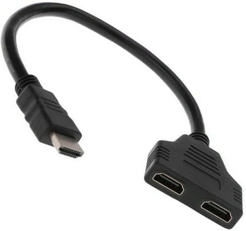 HD Splitter Cable 2 Port Male to Female 1 Input 2 Output Cable Adapter 1080P Converter Dual HD Switch HDMI in Saudi Arabia