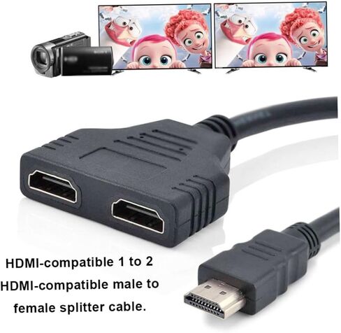 HD Splitter Cable 2 Port Male to Female 1 Input 2 Output Cable Adapter 1080P Converter Dual HD Switch HDMI in Saudi Arabia