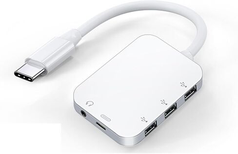 محول مقبس سماعة الرأس USB C إلى 3.5 مم Aux مع منفذ شحن، [معتمد من MFi] محور كاميرا USB OTG متعدد + محول 3.5 مم سماعة أذن جاك iPhone Dongle لهاتف iPhone 16 Galaxy، iPad، محرك فلاش in Kuwait