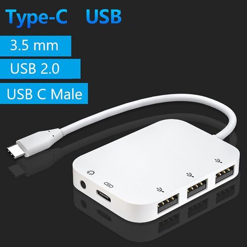 محول مقبس سماعة الرأس USB C إلى 3.5 مم Aux مع منفذ شحن، [معتمد من MFi] محور كاميرا USB OTG متعدد + محول 3.5 مم سماعة أذن جاك iPhone Dongle لهاتف iPhone 16 Galaxy، iPad، محرك فلاش in Kuwait