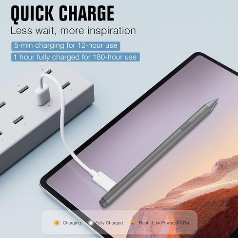 MoKo Stylus Pen for Surface, Fast Charge Surface Pen for Microsoft Surface Pro 9/8/X/7/6/5/4/3 Surface 3/Go/Book/Laptop/Studio, MPP2.0 & 4096 Pressure Tilt Digital Pen, Magnetic and Palm Rejection in Saudi Arabia