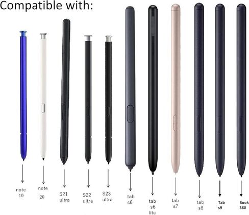 Book Pro 360 S Pen Replacement for Samsung Galaxy Book Pro 360 Laptop All Version (Book Pro 360 | Book2 Pro 360 | Book3 Pro 360 | Book3 360 | Book4 360) Touch Stylus Pen with Tips (Pen-Black) in Saudi Arabia
