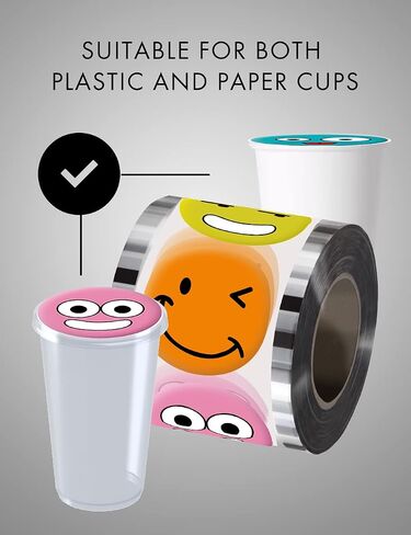 WantJoin Cup Sealing Film Tea Cup Sealing Film Boba Cup Sealer Film 90-105 mm 3000 Cups for PP Plastic and Paper Cups in Saudi Arabia