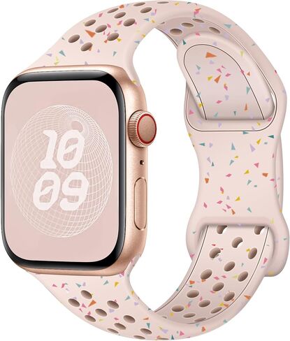 سوار رياضي متوافق مع سوار ساعة Apple 38 مم 40 مم 41 مم 42 مم (S10) للنساء والرجال، بلاستيك معاد تدويره - حزام سيليكون ناعم مسامي لسلسلة iWatch 10 SE 9 8 7 6 5 4 3 2 1 in Kuwait