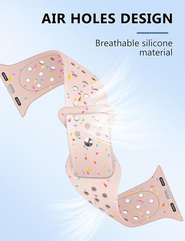 سوار رياضي متوافق مع سوار ساعة Apple 38 مم 40 مم 41 مم 42 مم (S10) للنساء والرجال، بلاستيك معاد تدويره - حزام سيليكون ناعم مسامي لسلسلة iWatch 10 SE 9 8 7 6 5 4 3 2 1 in Kuwait