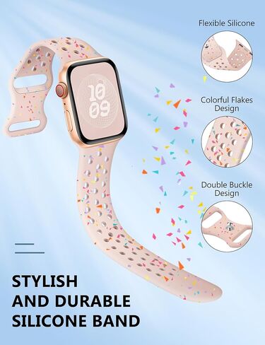 سوار رياضي متوافق مع سوار ساعة Apple 38 مم 40 مم 41 مم 42 مم (S10) للنساء والرجال، بلاستيك معاد تدويره - حزام سيليكون ناعم مسامي لسلسلة iWatch 10 SE 9 8 7 6 5 4 3 2 1 in Kuwait