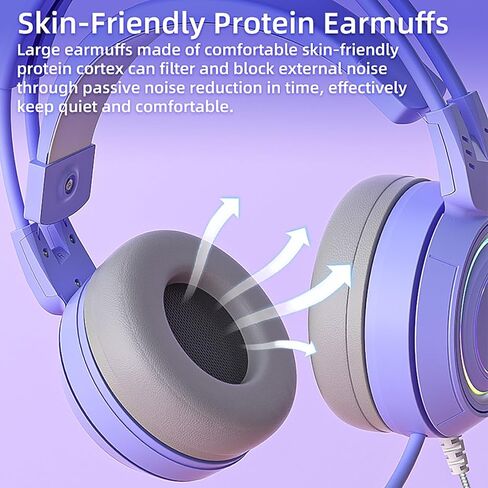 سماعة أذن Lomiluskr Cute Cat مع ميكروفون، سماعة رأس سلكية فوق الأذن، آذان قطط قابلة للفصل، تأثير ضوء النيون، عصابة رأس متكيفة، مكبر صوت 50 مم، قابس فردي 3.5 مم، متوافقة مع الكمبيوتر الشخصي والكمبيوتر المحمول (وردي) in Kuwait