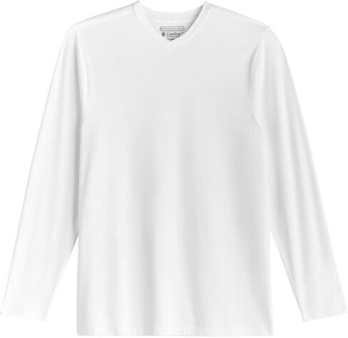 Coolibar UPF 50+ Men's Morada Everyday Long Sleeve V-Neck T-Shirt - Sun Protective in Kuwait