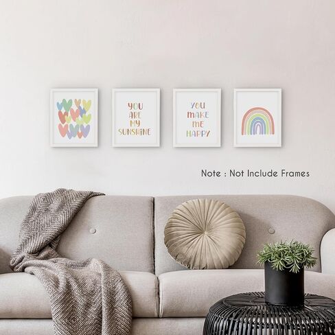 HRQKO Boho It Is Okay Classroom Wall Art Poster Prints Set of 4, Kids Room Decor, Boho Sunshine Artwork Prints Posters Wall Decor, Inspirational Quotes Prints for Toddler Kids Room 8"x10" Unframed in Kuwait