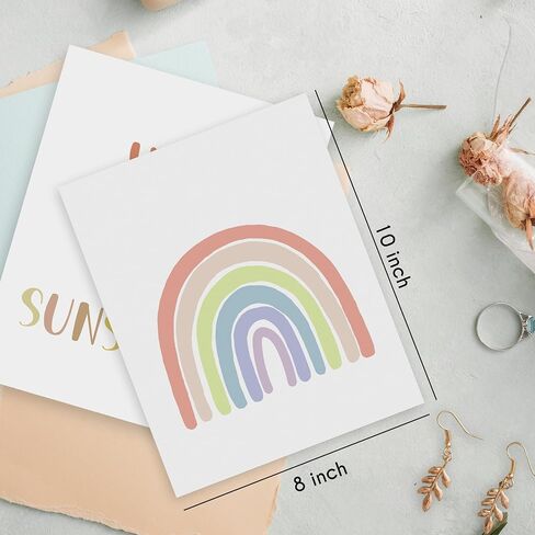 HRQKO Boho It Is Okay Classroom Wall Art Poster Prints Set of 4, Kids Room Decor, Boho Sunshine Artwork Prints Posters Wall Decor, Inspirational Quotes Prints for Toddler Kids Room 8"x10" Unframed in Kuwait