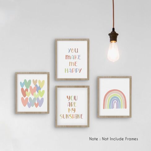 HRQKO Boho It Is Okay Classroom Wall Art Poster Prints Set of 4, Kids Room Decor, Boho Sunshine Artwork Prints Posters Wall Decor, Inspirational Quotes Prints for Toddler Kids Room 8"x10" Unframed in Kuwait