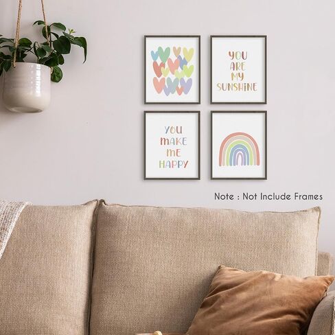 HRQKO Boho It Is Okay Classroom Wall Art Poster Prints Set of 4, Kids Room Decor, Boho Sunshine Artwork Prints Posters Wall Decor, Inspirational Quotes Prints for Toddler Kids Room 8"x10" Unframed in Kuwait