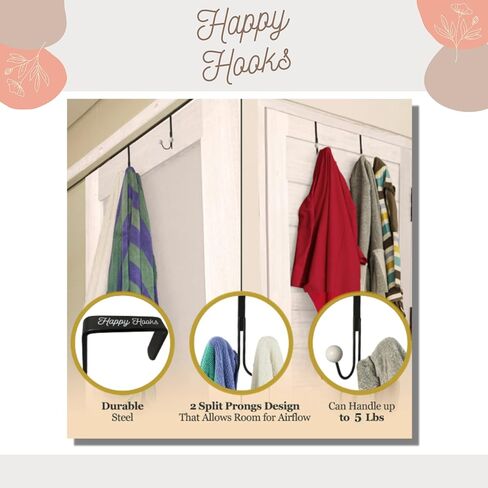 Overdoor Hanger Hook - Adorable Towel Hooks for Bathrooms Over Door, Over Door Towel Hook. Door Hanger for Kids, Pink Towel Rack, Pink Over The Door Hooks (2, Light Gray) in Kuwait
