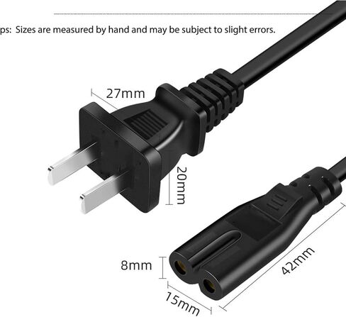 Power Cord 2 Prong Universal Power Cable Fit for Sony PS5, PS4, PS4 Slim, PS3 Slim Console Replacement AC Cord 10ft in Saudi Arabia