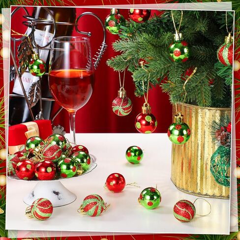 Lenwen 54 Pcs Christmas Balls Ornaments Mini Black and White Christmas Tree Ornaments Xmas Striped Dots Shatterproof Plastic Hanging Ornaments for Tree Holiday Party Christmas Decorations, 1.18inch in Saudi Arabia