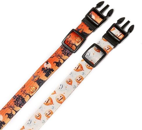 Lamphyface 2 Pack Halloween Dog Collar Adjustable Pumpkin Pattern in Saudi Arabia