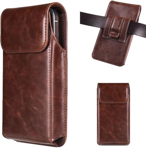 Cell Phone Holster Leather Pouch Belt Clip Case Holder for iPhone 15, 15 Pro, 14, 14 Pro, 13, 13 Pro, 12, 12 Pro, 11 Pro, SE, Samsung Galaxy S24, S23, S22, S10e, A10e, J3, J2, Pixel 5, 4 (Coffee, M) in Saudi Arabia