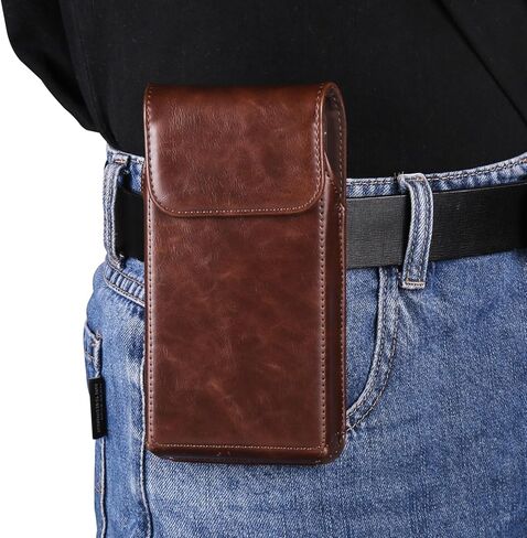 Cell Phone Holster Leather Pouch Belt Clip Case Holder for iPhone 15, 15 Pro, 14, 14 Pro, 13, 13 Pro, 12, 12 Pro, 11 Pro, SE, Samsung Galaxy S24, S23, S22, S10e, A10e, J3, J2, Pixel 5, 4 (Coffee, M) in Saudi Arabia