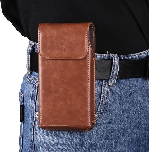Cell Phone Holster Leather Pouch Belt Clip Case Holder for iPhone 15, 15 Pro, 14, 14 Pro, 13, 13 Pro, 12, 12 Pro, 11 Pro, SE, Samsung Galaxy S24, S23, S22, S10e, A10e, J3, J2, Pixel 5, 4 (Coffee, M) in Saudi Arabia