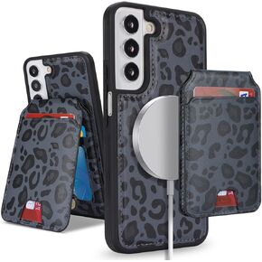 Samsung Galaxy S21 case with Credit Card Holder mag Safe, Galaxy S21 Phone Leather Case Wallet for Women Compatible mag Safe Wallet Detachable 2-in-1 for Men-Beige