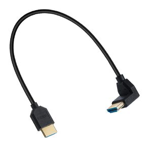 MysRuida 1ft 8K HDMI 2.1 Version Cable, 90 Degree Left Angle HDMI 8k Male to HDMI 8k Male Adapter Cable, OD 4mm Slim Ultra HD HDMI Cable, 8k@60HZ (Left Angle Male to Male)