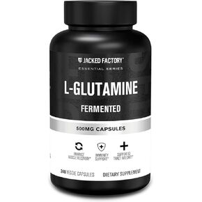 L-Glutamine Powder 500g, 100 Servings - Vegan Fermented L Glutamine Supplement for Post Workout Muscle Recovery, Immunity, Digestive Health - Tested & Trusted, No Artificial Fillers - Unflavored