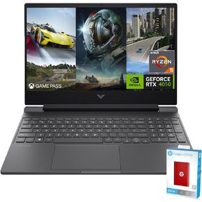 HP Victus Gaming Laptop, 15.6" FHD IPS 144Hz Display, 6-Core AMD Ryzen 5-8645HS Processor, NVIDIA GeForce RTX 4050, 64GB DDR5, 4TB SSD, Backlit KB, Wi-Fi 6, Win11 Home, 500G P500 Portable SSD