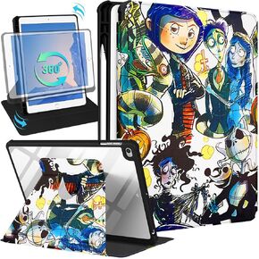 for iPad Air 2/Air 1/for iPad 5th/6th Generation/Pro 9.7 inch Case - Cute Girls Girly Women Teen Cartoon Funny for iPad 9.7 inch case 360°Rotating Folio Cover with Pencil Holder, HeartStit