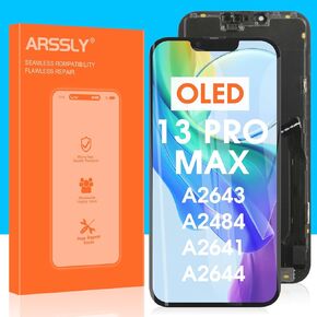 OLED 13 Pro Max Screen Replacement for iPhone 13 Pro Max LCD Display Digitizer Touch Screen Assembly A2643 A2484 A2641 A2644 A2645 with Repair Tools(Black,6.7 inch)