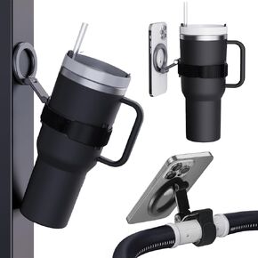 Magnetic Phone Holder for Stanley Cup,Adjustable Water Bottle Accessories Phone Stand Fit for iPhone with Magsafe,Universal Phone Mount for Stanley Owala Yeti Tumbler Hydrojug 16-60oz,Gym,Stroller