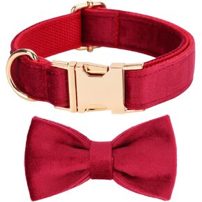 Mewtwo Velvet Dog Collar Gift Box, with Bow Tie and Metal Buckle；Puppy Collar for Boys and Girls; Holiday Pet Gifts