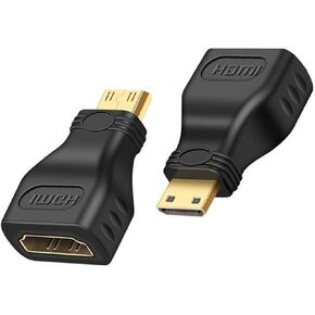 RIIPOO Mini HDMI to HDMI Adapter, Mini HDMI Male to HDMI Female Converter 4K 60Hz HDR 3D Support Ideal Converter for Raspberry Pi, DSLR Cameras, Laptops to Monitors, HDTVs, Projectors