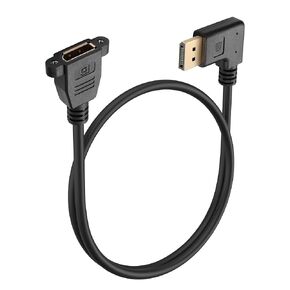 4K DisplayPort to DisplayPort Panel Cable 90-Degree Right Angle Displayport 1.4 Cable Support 4K@60Hz 2K@144Hz Displayport Male to Female Extension Cord for Laptop PC TV Monitor 1.6FT