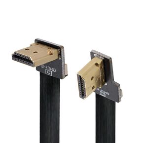 xiwai 30cm CYFPV Dual 90 Degree Right-Up Angled HDMI Type A Male to Male HDTV FPC Flat Cable for FPV HDTV Multicopter Aerial Photography