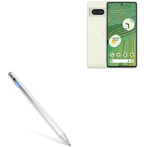 BoxWave Stylus Pen Compatible with Google Pixel 7 - AccuPoint Active Stylus, Electronic Stylus with Ultra Fine Tip for Google Pixel 7 - Metallic Silver